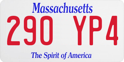 MA license plate 290YP4