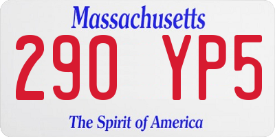 MA license plate 290YP5