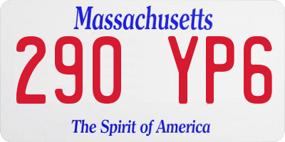 MA license plate 290YP6