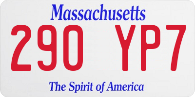 MA license plate 290YP7