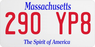 MA license plate 290YP8