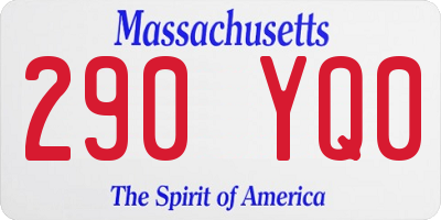 MA license plate 290YQ0