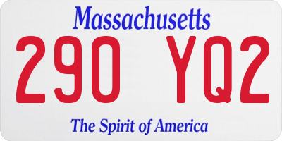 MA license plate 290YQ2