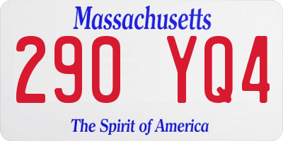 MA license plate 290YQ4