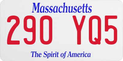 MA license plate 290YQ5