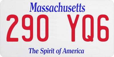 MA license plate 290YQ6