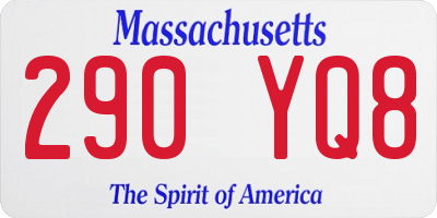 MA license plate 290YQ8