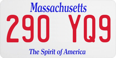 MA license plate 290YQ9
