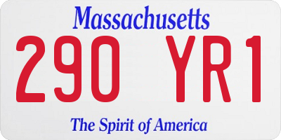 MA license plate 290YR1