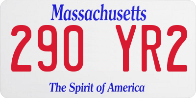 MA license plate 290YR2
