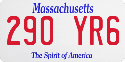 MA license plate 290YR6