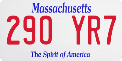 MA license plate 290YR7