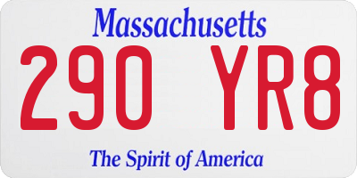 MA license plate 290YR8