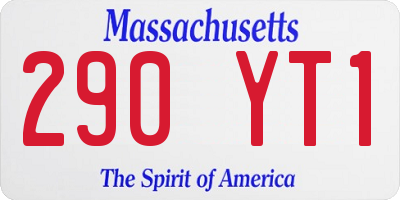 MA license plate 290YT1