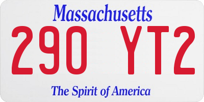 MA license plate 290YT2