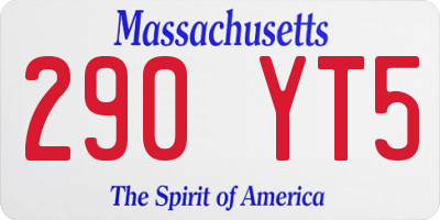 MA license plate 290YT5