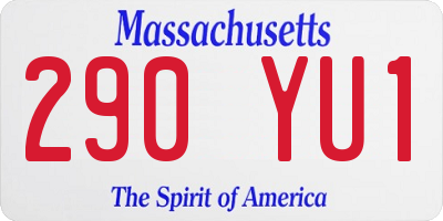 MA license plate 290YU1