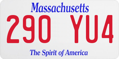 MA license plate 290YU4