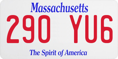MA license plate 290YU6