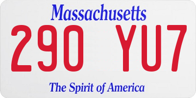 MA license plate 290YU7