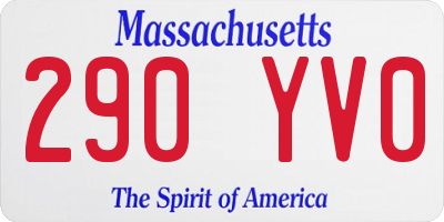 MA license plate 290YV0