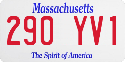 MA license plate 290YV1