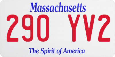 MA license plate 290YV2
