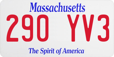 MA license plate 290YV3