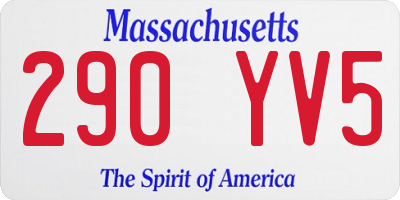 MA license plate 290YV5