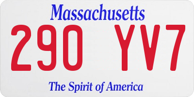 MA license plate 290YV7