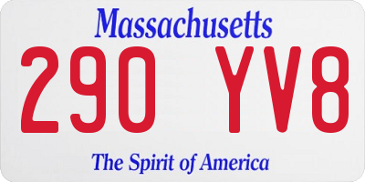 MA license plate 290YV8