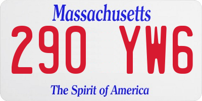 MA license plate 290YW6