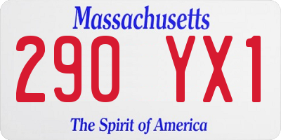 MA license plate 290YX1