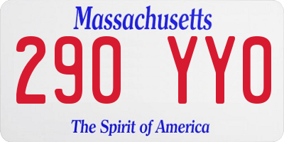 MA license plate 290YY0