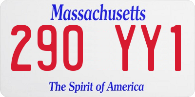 MA license plate 290YY1