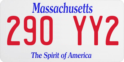MA license plate 290YY2