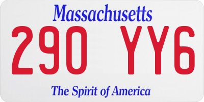 MA license plate 290YY6