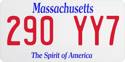 MA license plate 290YY7