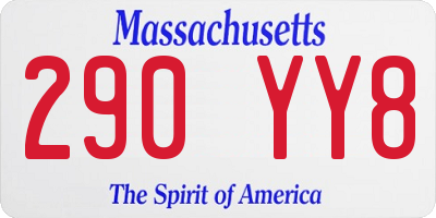 MA license plate 290YY8