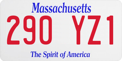 MA license plate 290YZ1