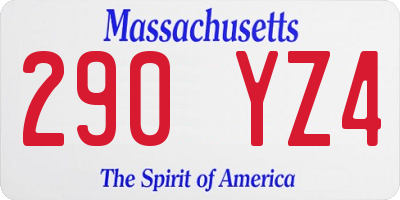MA license plate 290YZ4