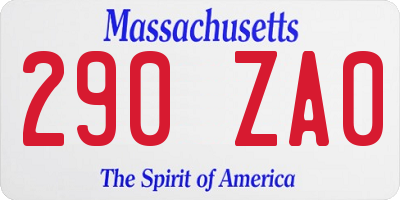 MA license plate 290ZA0