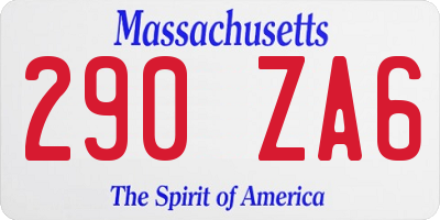 MA license plate 290ZA6