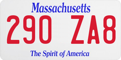 MA license plate 290ZA8