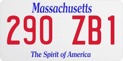 MA license plate 290ZB1