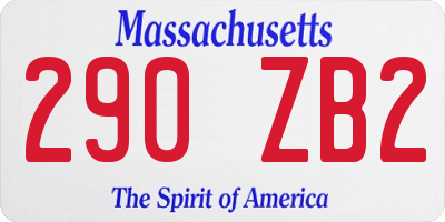 MA license plate 290ZB2