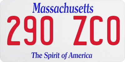 MA license plate 290ZC0