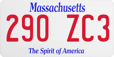 MA license plate 290ZC3