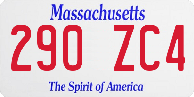 MA license plate 290ZC4