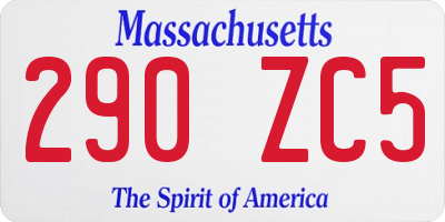 MA license plate 290ZC5